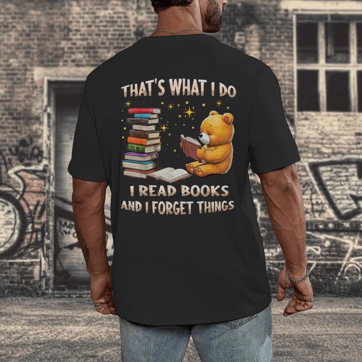That's What I Do I Read Books And Forget Things Love Books Men's Back Print T-Shirt