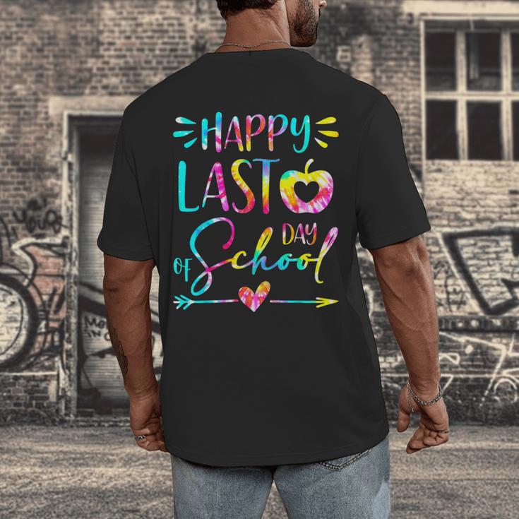 Tie Dye Happy Last Day Of School Graduation Teacher Student Men's Back Print T-Shirt