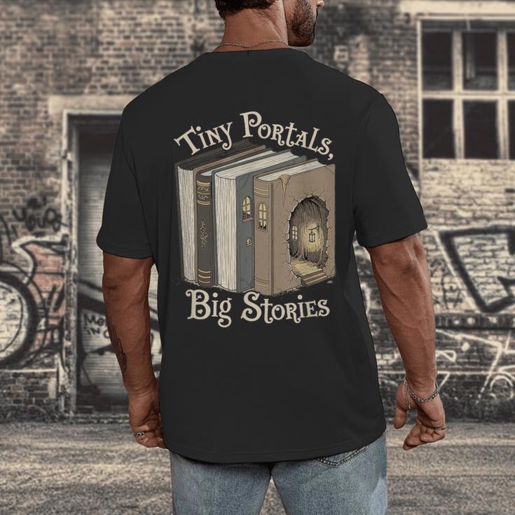 Tiny Portals Big Stories Book Nook Fantasy Gateway Men's Back Print T-Shirt