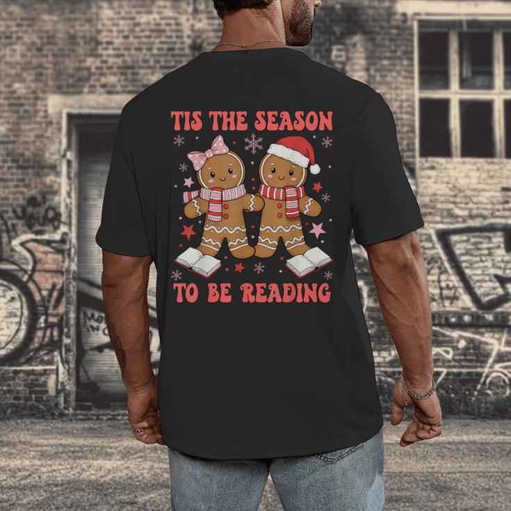 Tis The Season Reading Christmas Shirt Book Lovers Teacher Men's Back Print T-Shirt