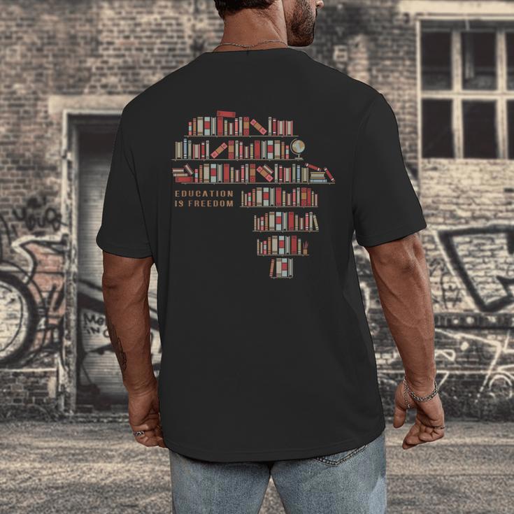 History Book Education Is Freedom Men's Back Print T-Shirt History Book Education Is Freedom Men's Back Print T-Shirt