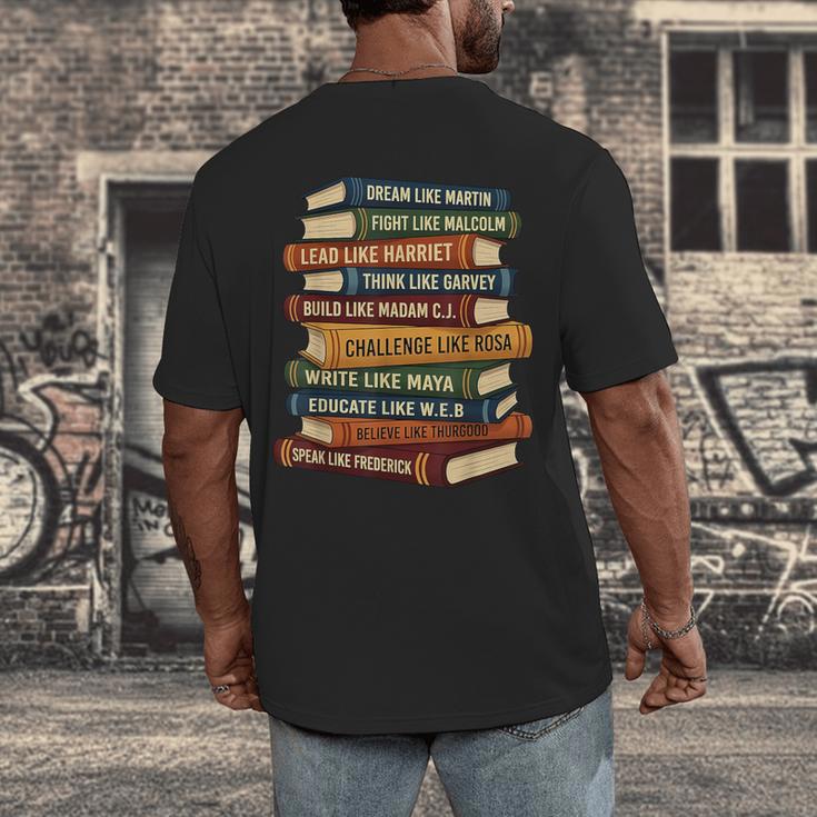 History Month Dream Like Martin Books Men Women Kids Men's Back Print T-Shirt