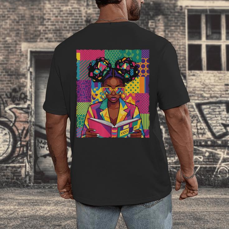History Month Educated Black Women Girls Reading Book Men's Back Print T-Shirt History Month Educated Black Women Girls Reading Book Men's Back Print T-Shirt
