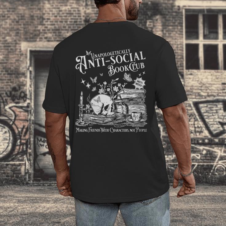 Unapologetically Antisocial Book Club Meets Weekly Retro Men's Back Print T-Shirt