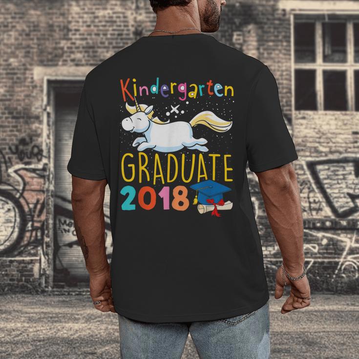 Unicorn Kindergarten Graduation Shirt Girls Men's Back Print T-Shirt