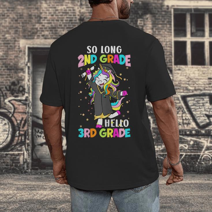 Unicorn So Long 2nd Grade Hello 3rd Grade Graduation Men's Back Print T-Shirt