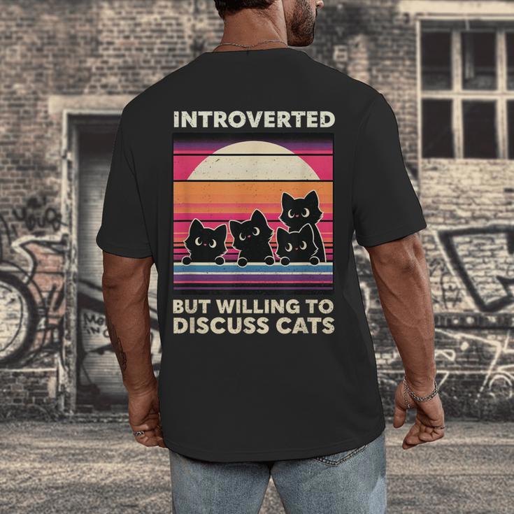 Unique Art For Introverted Cat Fans -Adults Cat Humorous Introvert Small Men's Back Print T-Shirt Unique Art For Introverted Cat Fans -Adults Cat Humorous Introvert Small Men's Back Print T-Shirt