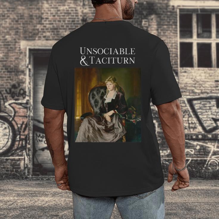 Unsociable And Taciturn Jane Austin Quote Book Classic Lit Men's Back Print T-Shirt