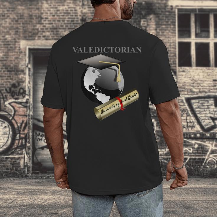 Valedictorian University Of Hard Knocks Graduation Tshirt Men's Back Print T-Shirt