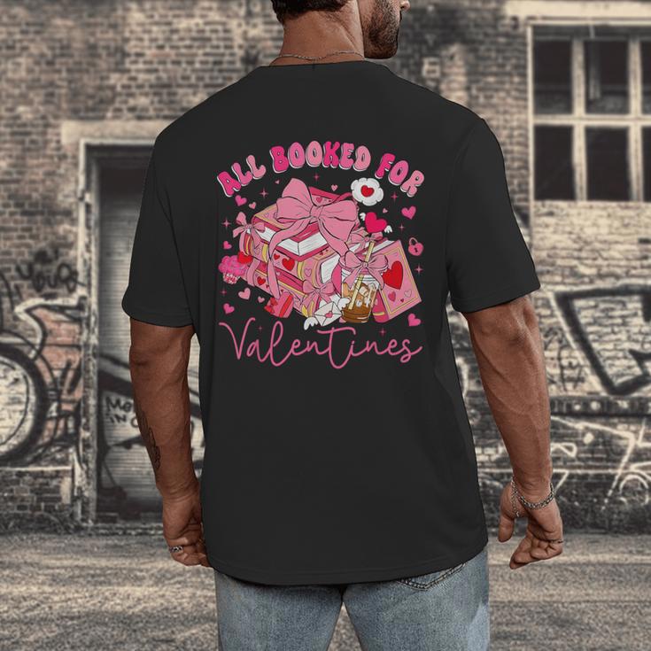 Valentine All Booked Book Coffee Coquette Bow Girl Women Men's Back Print T-Shirt