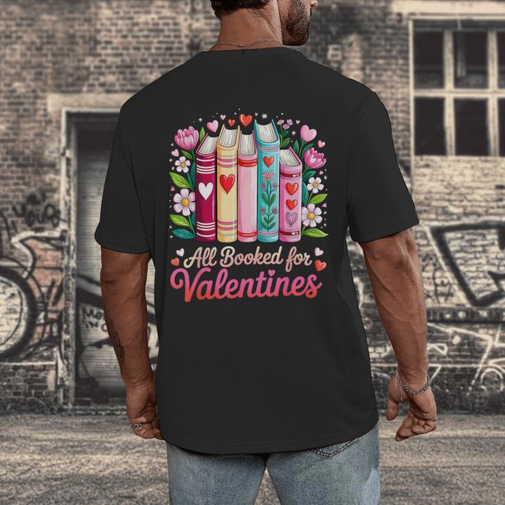 Valentine All Booked For Valentine Book Lovers Teacher Kid Men's Back Print T-Shirt Valentine All Booked For Valentine Book Lovers Teacher Kid Men's Back Print T-Shirt