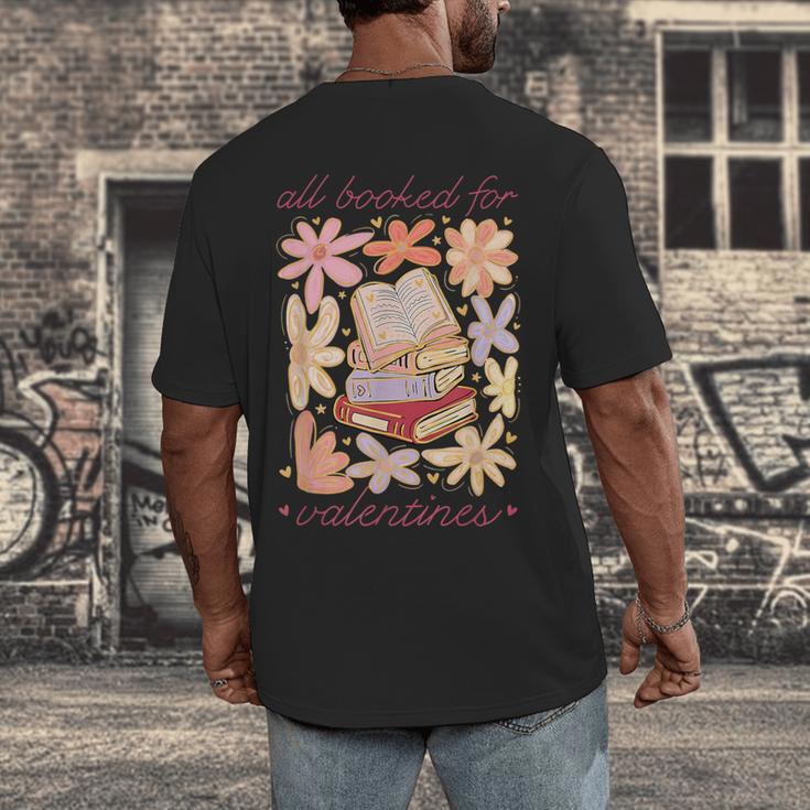 Valentine All Booked For Valentines Book Lovers Teacher Kids Men's Back Print T-Shirt