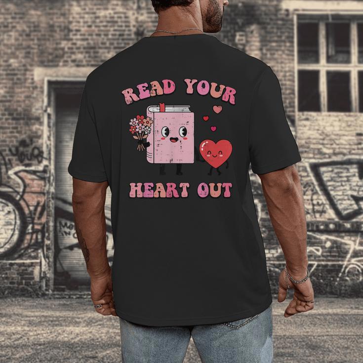 Valentines Day Book Read Your Heart Out Women Men Kids Men's Back Print T-Shirt