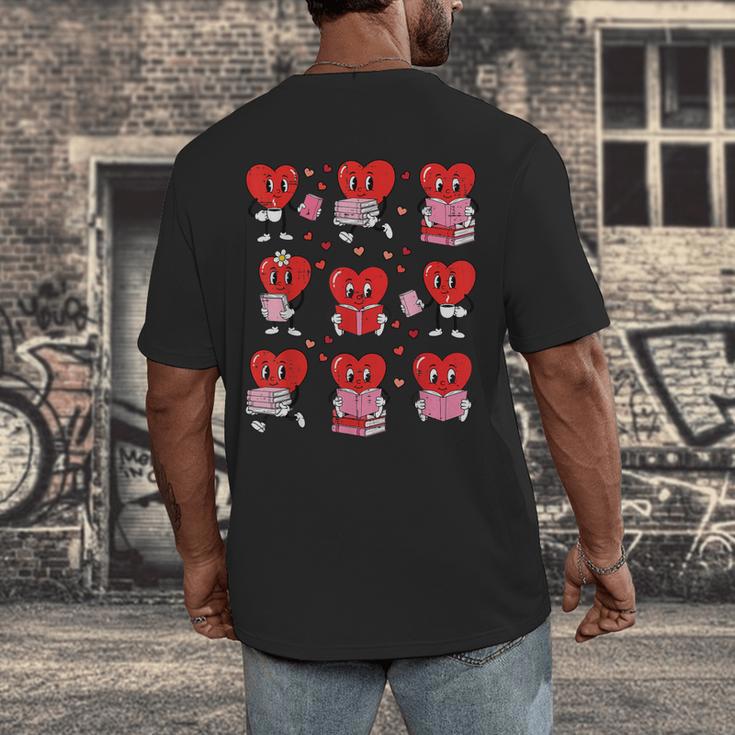 Valentines Day Librarian Heart Reading Book Women Men Kids Men's Back Print T-Shirt Valentines Day Librarian Heart Reading Book Women Men Kids Men's Back Print T-Shirt