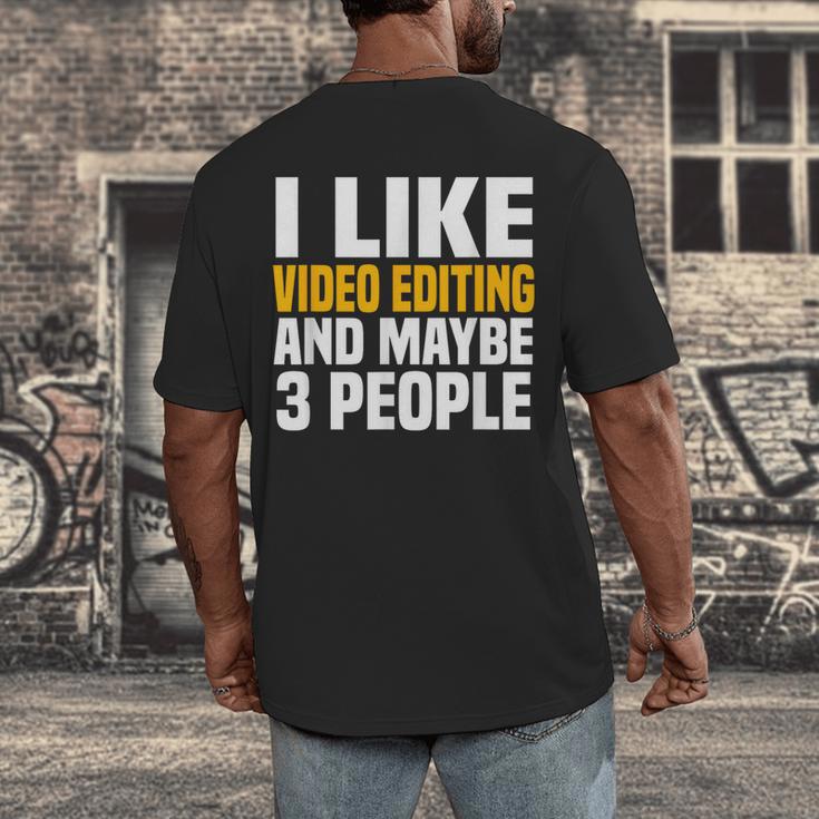 Video Editor Introvert Editing Production Filmmaking Job Men's Back Print T-Shirt Video Editor Introvert Editing Production Filmmaking Job Men's Back Print T-Shirt