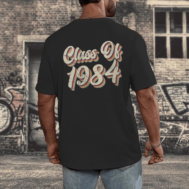 Vintage Class Of 1984 40th Reunion High School Graduation 84 Men's Back Print T-Shirt
