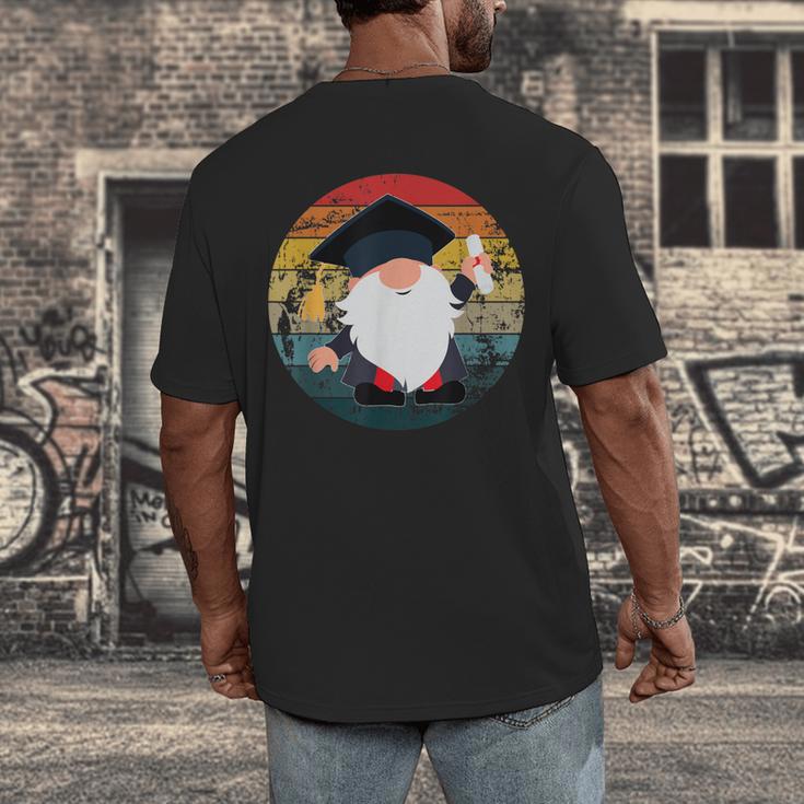 Vintage Graduation Gnome Men's Back Print T-Shirt
