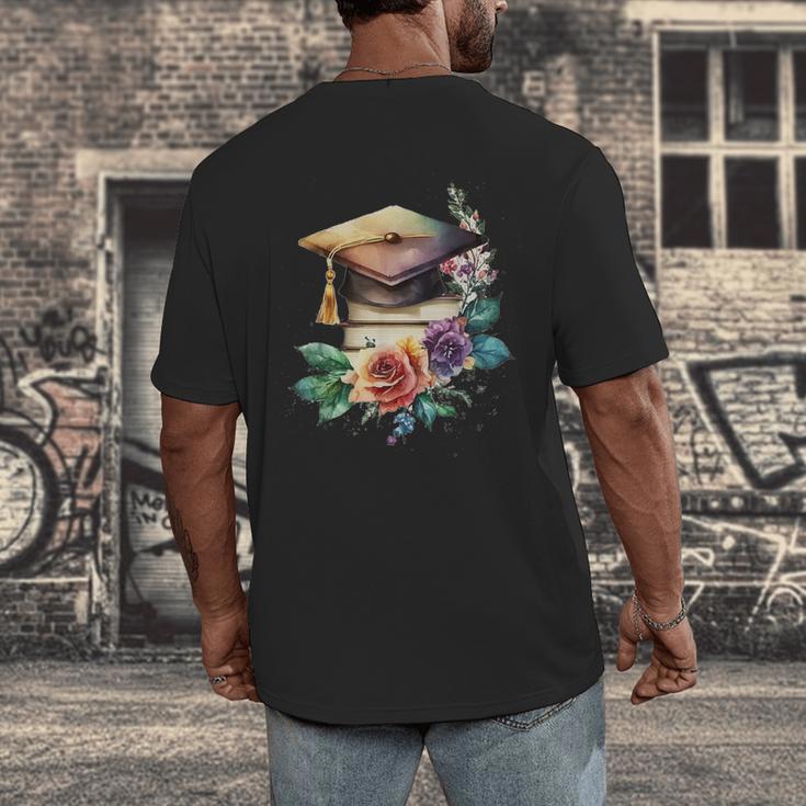 Vintage Hat High School College Graduate Graduation Men's Back Print T-Shirt