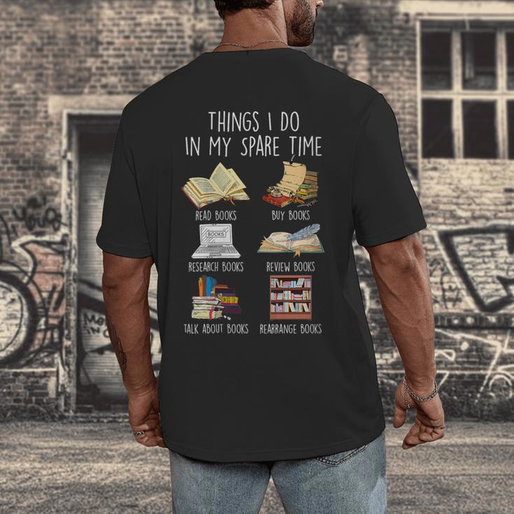 Vintage Retro Things I Do In My Spare Time Books Men's Back Print T-Shirt
