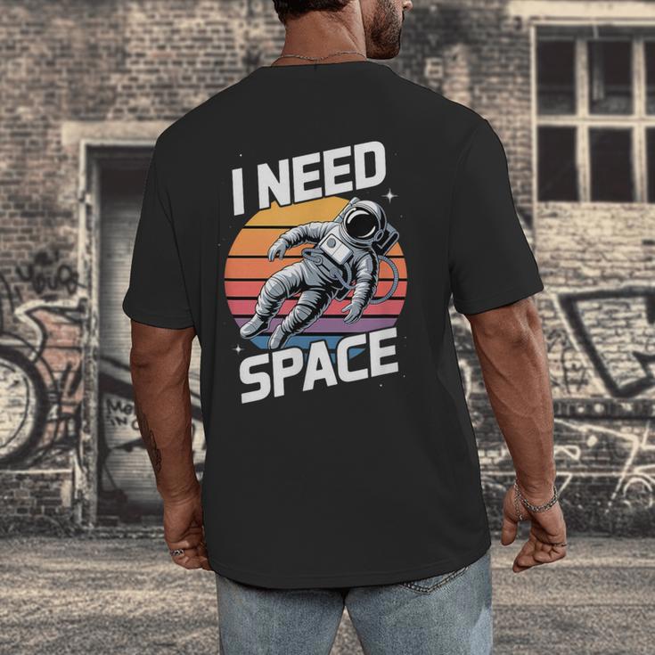 Vintage Space For Introverts I Need Space Men's Back Print T-Shirt