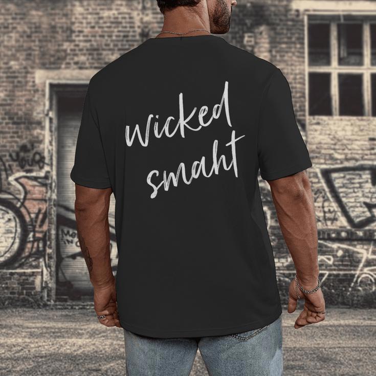 Wicked Smaht Boston Accent Graduation Men's Back Print T-Shirt