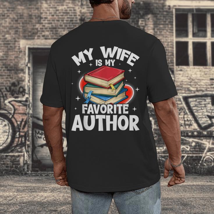 My Wife Is My Favorite Author Book Writer Men's Back Print T-Shirt