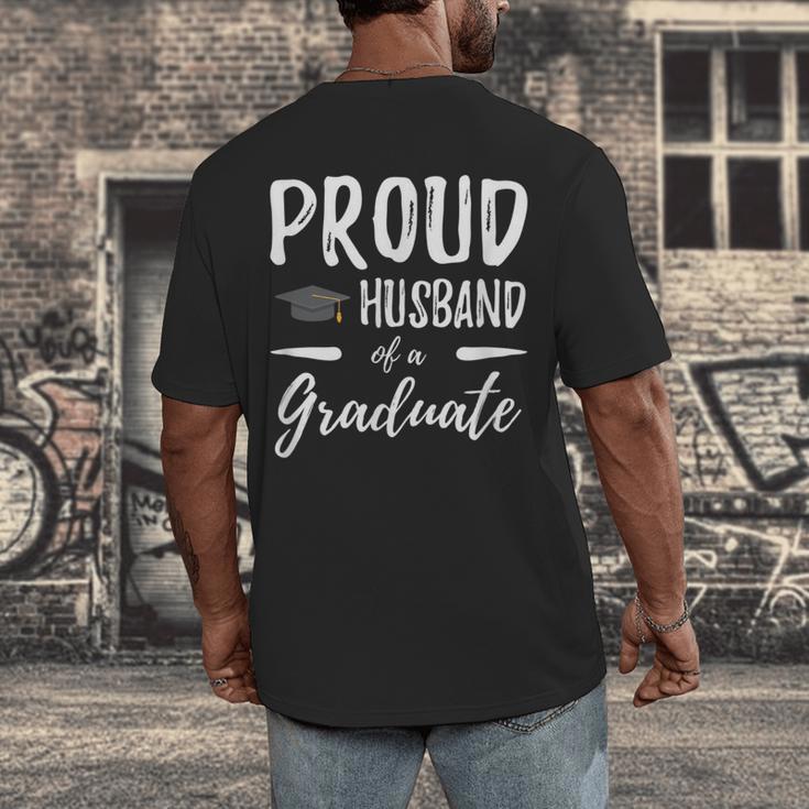 Wife's Graduation Shirt 2018 Proud Husband Of a Graduate Men's Back Print T-Shirt