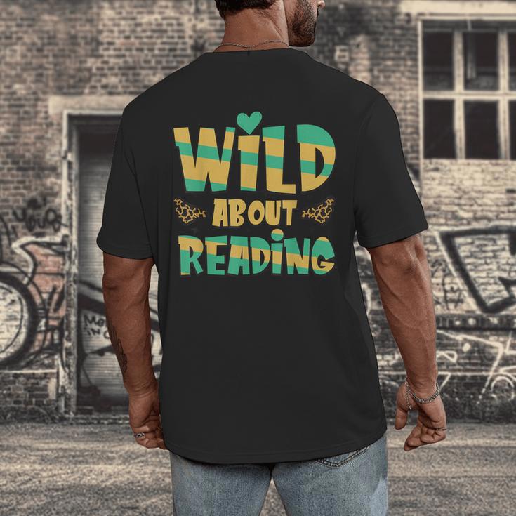 WILD ABOUT READING I Love Books Bookworm Library Day Men's Back Print T-Shirt WILD ABOUT READING I Love Books Bookworm Library Day Men's Back Print T-Shirt