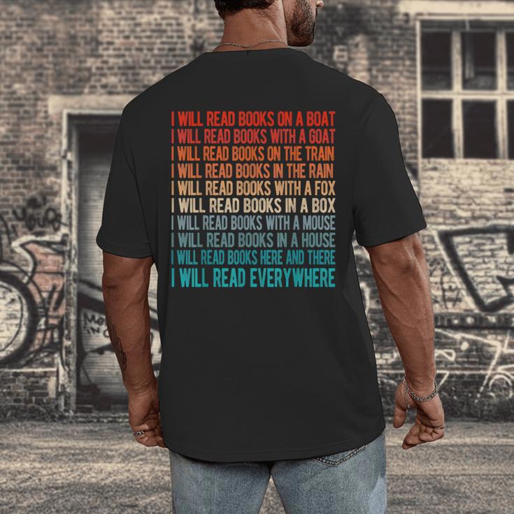 I Will Read Books On A Boat Kids Reading Men's Back Print T-Shirt