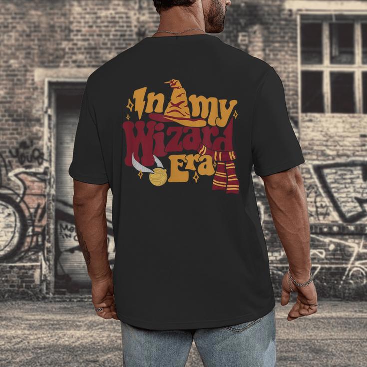 In My Wizard Era Groovy Bookish Fantasy Reader Book Lover Men's Back Print T-Shirt In My Wizard Era Groovy Bookish Fantasy Reader Book Lover Men's Back Print T-Shirt