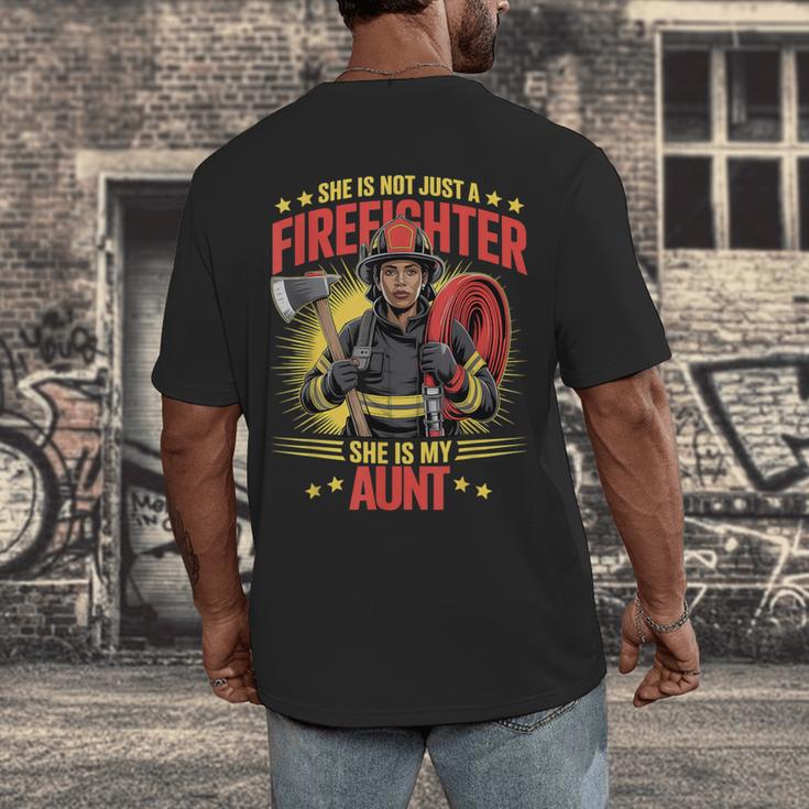 Woman Firefighter Aunt TiTi Auntie Black Graduation Men's Back Print T-Shirt