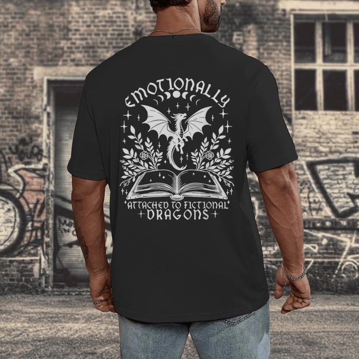 Women Dragons Bookish Fantasy Book Club Book Lover Reader Men's Back Print T-Shirt