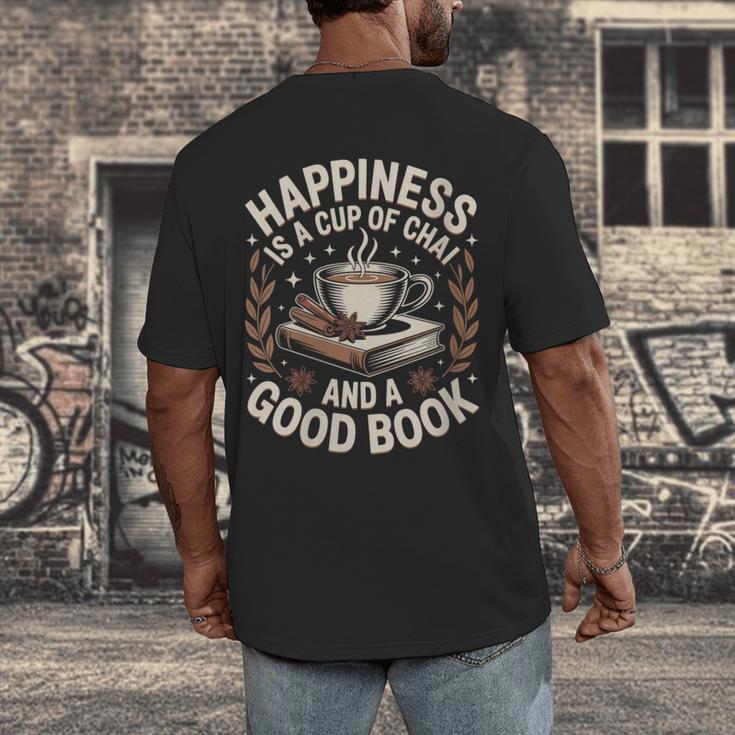 Women's Chai Tea And Books Chai Latte Lover Men's Back Print T-Shirt Women's Chai Tea And Books Chai Latte Lover Men's Back Print T-Shirt