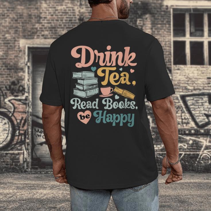 Women's Drink Tea Read Books Nerd Book Reader Book Reading Lover Men's Back Print T-Shirt Women's Drink Tea Read Books Nerd Book Reader Book Reading Lover Men's Back Print T-Shirt