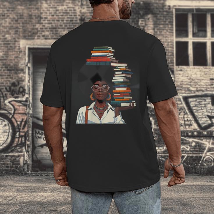 Women's Education Is Freedom Teacher Books Black History Month Men's Back Print T-Shirt