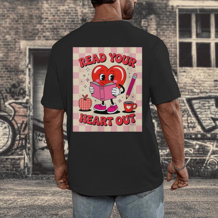 Women's Read Your Heart Out Groovy Bookish Valentine Day Women Girls Men's Back Print T-Shirt Women's Read Your Heart Out Groovy Bookish Valentine Day Women Girls Men's Back Print T-Shirt