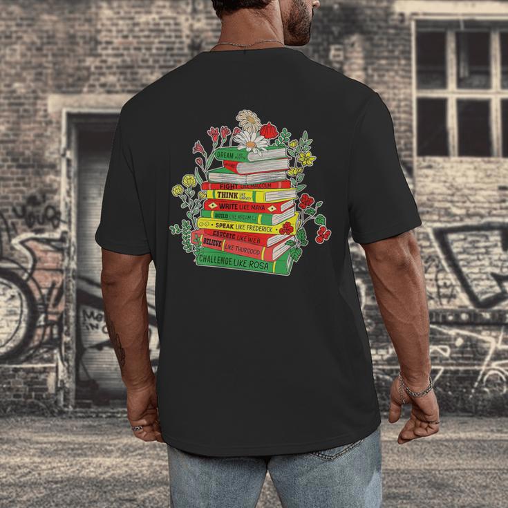 Women's History Month Black History Shirts Book Lover Teacher Men's Back Print T-Shirt