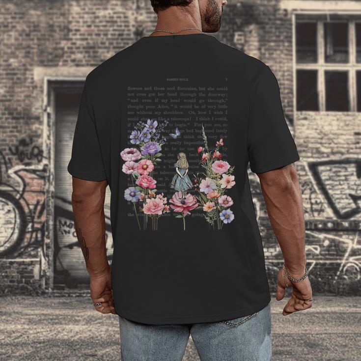 Wonderland Garden & Vintage Textbook Men's Back Print T-Shirt