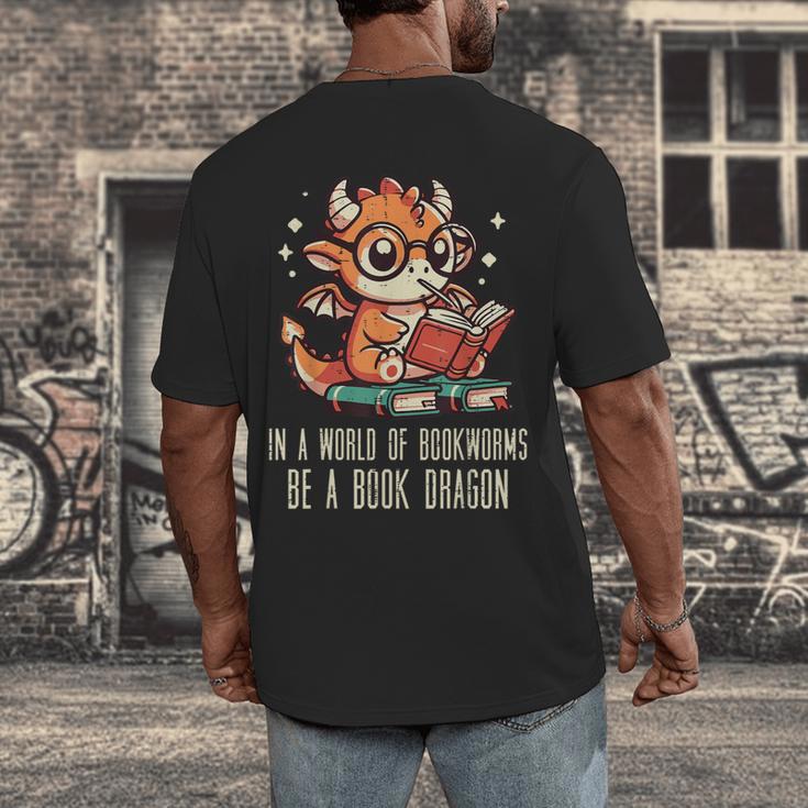 In World Of Bookworms Be Book Dragon Cute Women Kids Men Men's Back Print T-Shirt