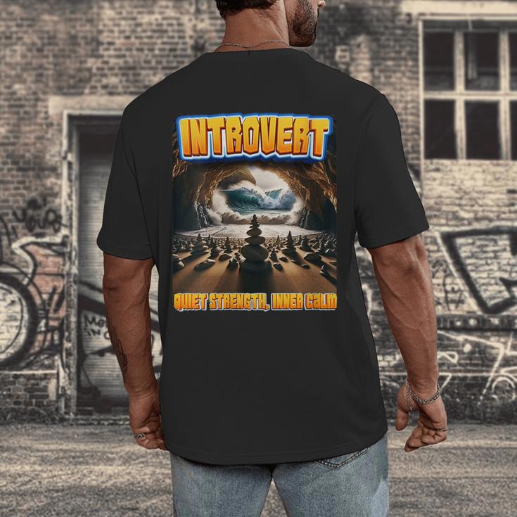 World Introvert Day Quiet Strength Inner Calm Men's Back Print T-Shirt World Introvert Day Quiet Strength Inner Calm Men's Back Print T-Shirt