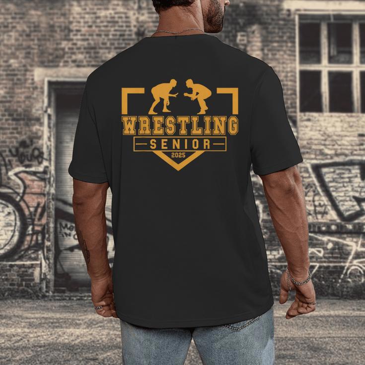 Wrestling Senior Night Wrestling Senior 2025 Graduation 17 Men's Back Print T-Shirt