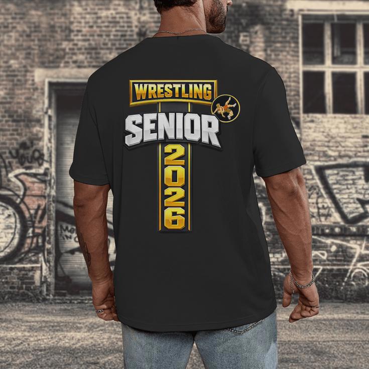 Wrestling Senior Night Senior 2026 Faith Cross Graduation Men's Back Print T-Shirt