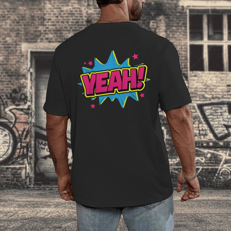 Yeah Comic Comic Book Graphic Men's Back Print T-Shirt Yeah Comic Comic Book Graphic Men's Back Print T-Shirt