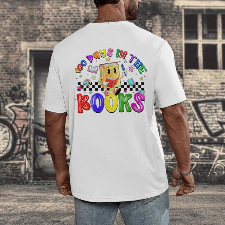 100 Days In The Book Fun 100 Days Of School Boy Girl Teacher Men's Back Print T-Shirt 100 Days In The Book Fun 100 Days Of School Boy Girl Teacher Men's Back Print T-Shirt