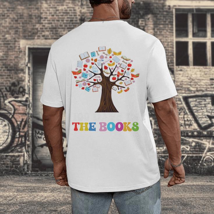 100 Days In The Books Reading Teacher 100th Day Of School Premium Tri-Blend Men's Back Print T-Shirt