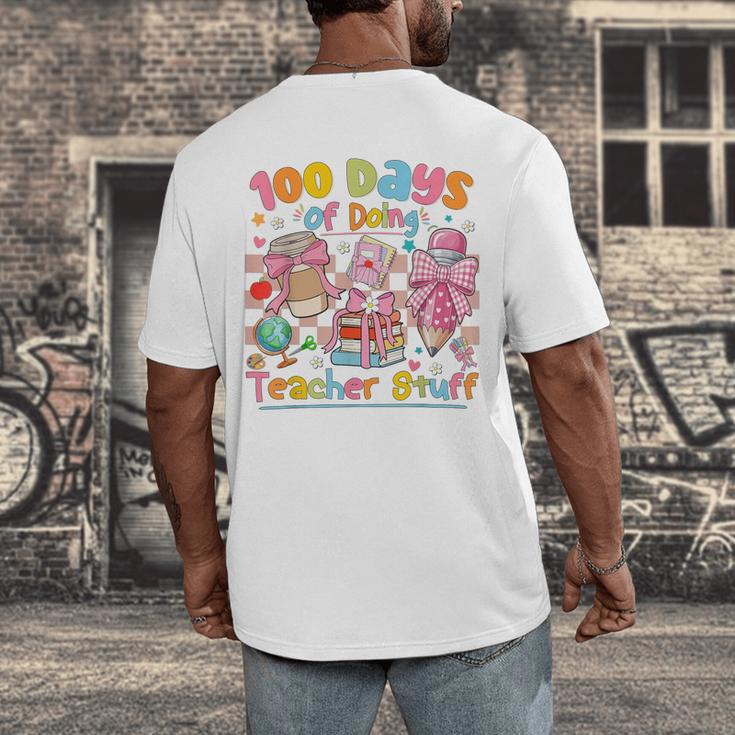 100th Day Of School Teacher 100 Days Coffee Books Men's Back Print T-Shirt 100th Day Of School Teacher 100 Days Coffee Books Men's Back Print T-Shirt