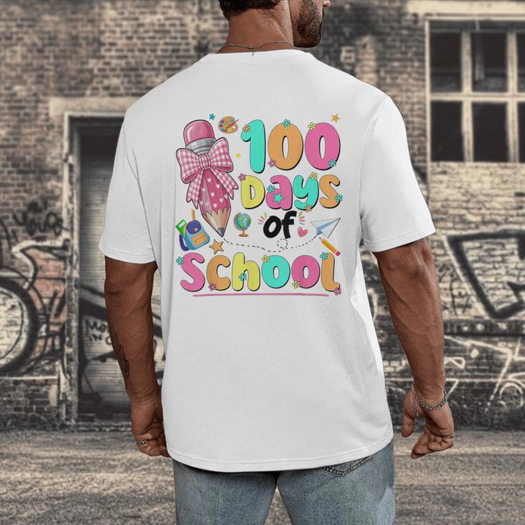 100th Day Of School Teacher Books 100 Days Of School Women Men's Back Print T-Shirt