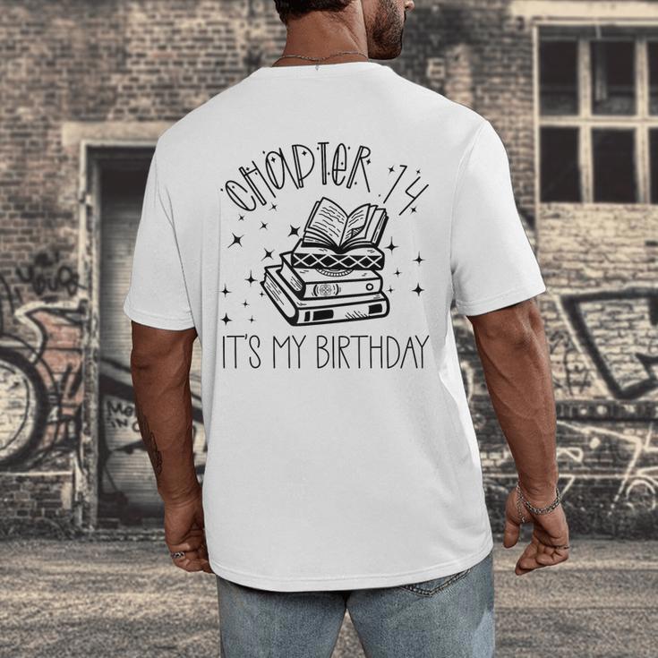 14th Birthday Girls Chapter 14 Its My Birthday Book Lover Men's Back Print T-Shirt