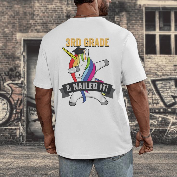 3RD GRADE NAILED IT UNICORN DABBING GRADUATION T-SHIRT Men's Back Print T-Shirt