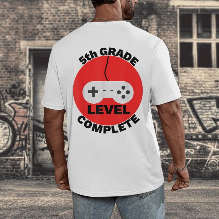 5th Grade Level Complete Gamer Graduation Men's Back Print T-Shirt
